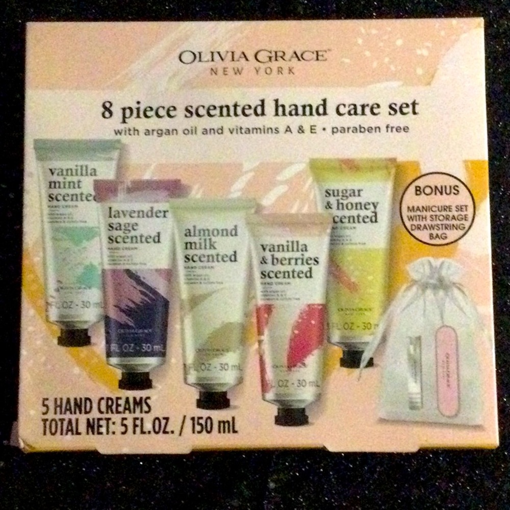 Olivia Grace 8 piece scented hand care set NIB